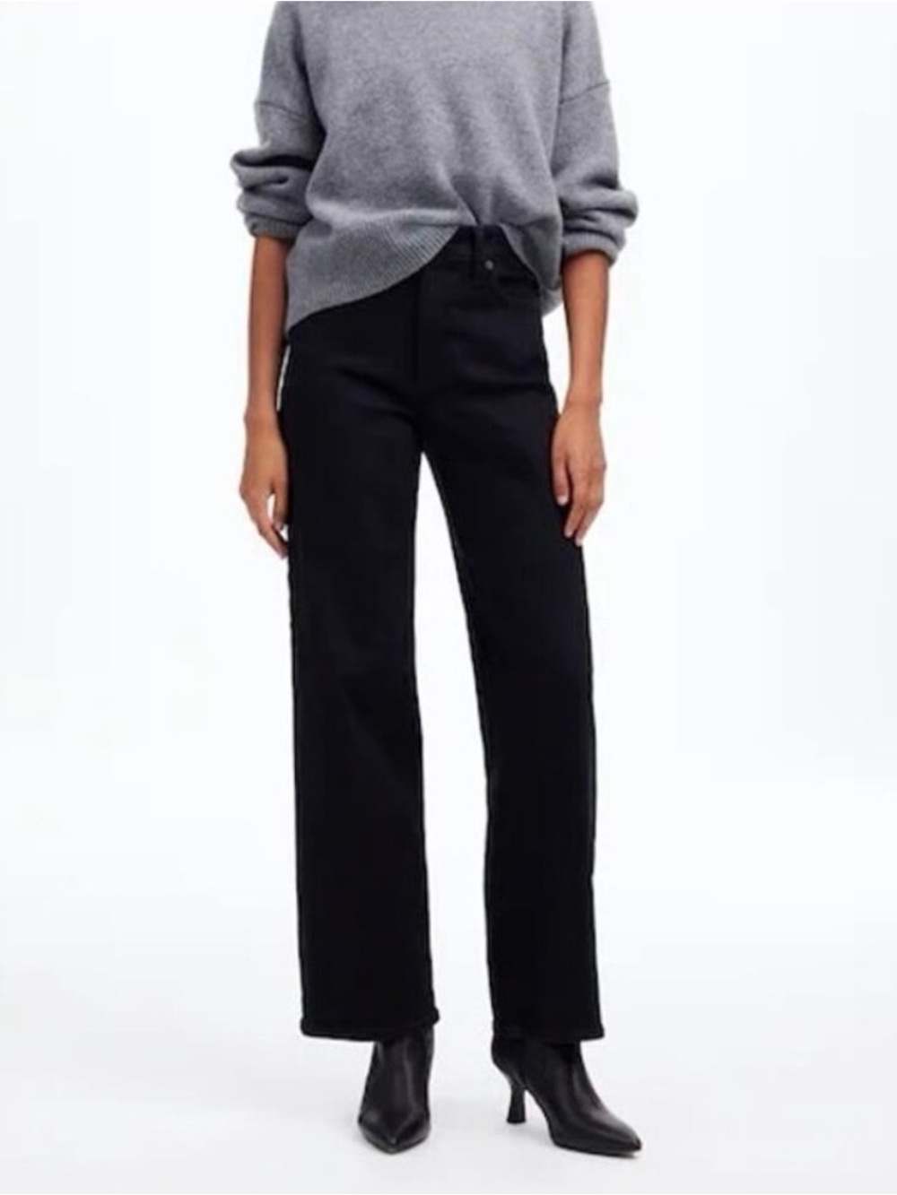 Madewell The Petite Perfect Vintage Wide-Leg Jeans Black Size 29P NWT